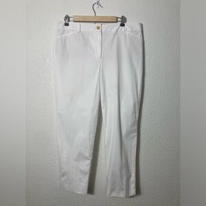 Talbots the perfect crop white pants Women’s size 12 flat front